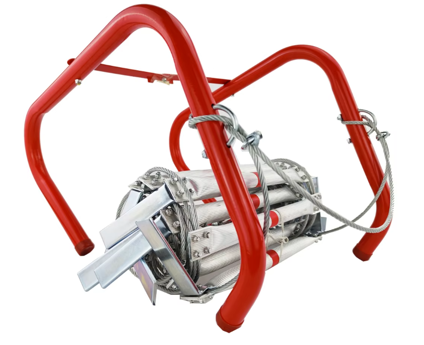 Échelle d'évacuation d'incendie de 66 pieds, 20M, avec câble métallique pliant en acier, en alliage d'aluminium, outils antidérapants de sécurité et de survie d'urgence