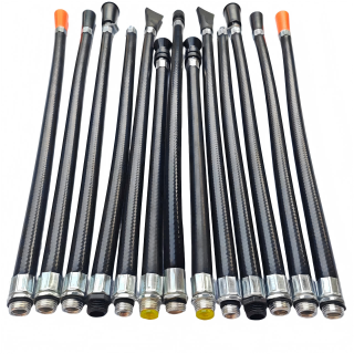 Équipement de lutte contre l'incendie d'extincteur avec tube de pulvérisation à décharge de poudre et accessoire de tuyau en cuir