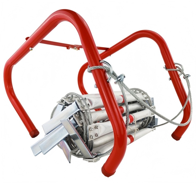 Échelle d'évacuation d'incendie de 66 pieds, 20M, avec câble métallique pliant en acier, en alliage d'aluminium, outils antidérapants de sécurité et de survie d'urgence